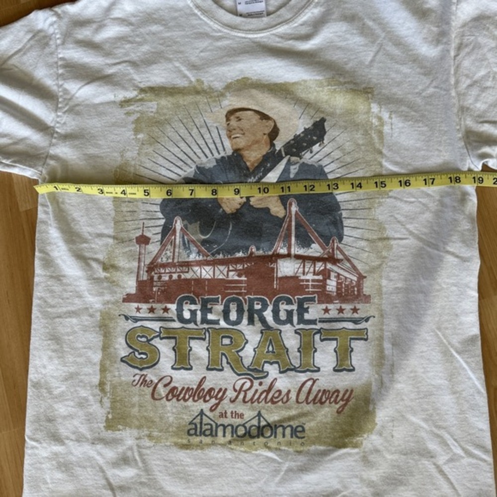 George Strait Double Sided The Cowboy Rides Away Alamodome Med Tshirt Texas Rare - Picture 5 of 15